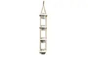 4 Tier Tin Hanging Planter Wooden Pots Plant Stand Flower Shelf Storage