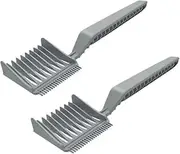 Professional Flat Barber Fade Combs, 2 Piece Heat Resistant Flat Top Clipper Combs,Fade Combs Barber Combs,Heat Resistant Clipper Comb Curved Positioning Flat Top Comb Blending Flat Top Comb, Grey
