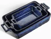 Ceramic Bakeware Set, Porcelain Rectangular Lasagna Pans Casserole Dish Set for