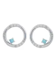 [Georgini] Opal Glow Created Opal Circle Earrings in Silver