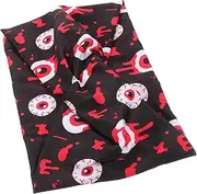 [Minkissy] Wide Knotted Hairband for Women Halloween Party Chucky Headband Eyeball Print Comfortable Elastic