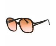 Tom Ford Women's FT1034 52F Dark Havana Frame w/Gradient Brown 57mm Lens Sunglasses