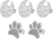 Nail Pallet for Nail Art | Small Paint Palette Finger Rings 5x - Stainless Steel Nail Art Display Plate, Manicure Mixing Tools for Nail Design Lovers