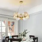 Modern Crystal Chandelier, Brass Gold Crystal Chandelier, Round Glass Chandel...