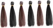 MUSISALY 6pcs Doll Wig Doll Hair Wefts Curly Wig Human Hair Doll Making Wig Toys Wig Hair Doll Making Accessory American Doll Bjd Doll Accessories High Temperature Wire