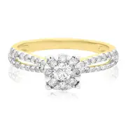 Paris 14ct Yellow Gold with Round Brilliant Cut 3/4 CARAT tw of Diamonds Ring