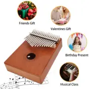 17 Key Kalimba Thumb Piano Mahogany Mini Portable Musical Instrument Toy Bir ADS