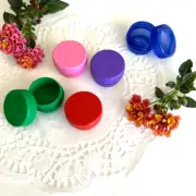 10 Tiny Plastic JARS 1/4oz 1 Tsp Screw Cap Container 3301 DecoJars Multicolor