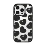 iPhone 16 Pro Impact Case Black Hearts