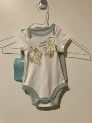 NWOT Disney Baby Lion King Cream/Green Simba Bodysuit & Pants Outfit Newborn NB