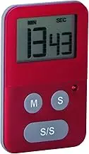 Avanti 12944 Digital Kitchen Timer with Flashing Light, Red