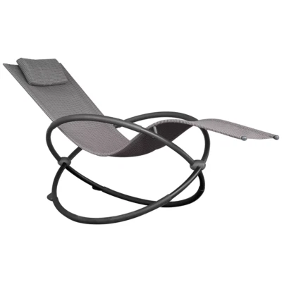 Vivere Orbital Lounger Deck Chair Pool Side Decor W/ Headrest Sienna