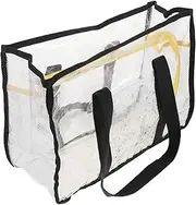 [TOBBOMEY] Large Travel Bag Pvc Beach Bag for Women Storage Tote Zipper Pouch Lightweight Portable for Outdoor Pool Travel