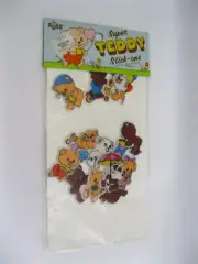 Russ Super Teddy Bear Stickers Stick-Ons Puffy Retro Vintage 1980s 80s New