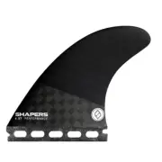 Shapers Fins - SB 4.57" Side Fins (Single Tab) - Black - Longboard - New