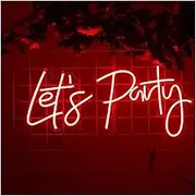 Sign Lamp Party Neon Signs USB Powered Let's Party Neon Lights Suitable For Bistro Restaurants Pub Club Decor 20cmx40cm(B)