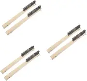 Cabilock 3sets Cleaning Brush for Pizza Stone Long Handle Welding Brushes Wire Brush Scraper for BBQ Grill Oven Maintenance 2pcs*3