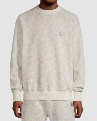 $245 Twenty Montreal Mens White Cotton "Agave" Raglan Crewneck Sweater Size L