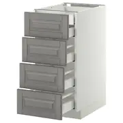 METOD base cb 4 frnts/2 low/3 md drwrs, white Maximera/Bodbyn grey, 40x60x80 cm