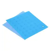 Silicone Trivet Mats 2pcs, Square Dots Dish Drying Mat Light Blue, Blue