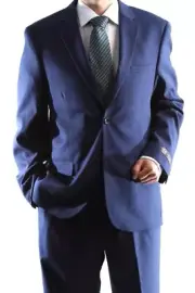 MENS 2 BUTTON 150S POLY VISCOSE MIDNIGHT BLUE 3 PCS VESTED SUIT SML-60512V-MNI