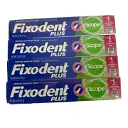 FIXODENT PLUS Scope Secure Denture Adhesive 2.0 oz (Pack of 4) Precision Tip