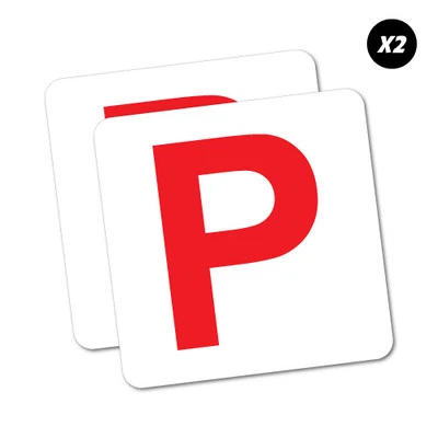 2X Red P Plate Probationary Sticker Aussie Car Flag 4x4 Funny Ute #5740EN