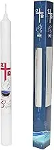 First Light Baptismal Candle White with Cross and Dove 25cm Boxed with Gifting Section