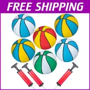 Mini Basketball Set for Kids - 7 Inch, Durable Rubber - Assorted Colors, 6 Pack