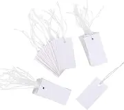 100PCS White Paper Jewelry Clothes Label Price Tags with Elastic String 5 * 3cm AU