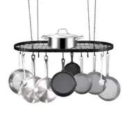 VEVOR Hanging Pot Rack Ceiling Mount 32 inch Ceiling Pot Rack with 12 S Hooks