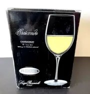 Luigi Bormioli Crescendo 13 Oz Chardonnay Wine Glass Set of 4 Italy NIB