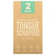 basicConcepts, Stainless Steel Tongue Scrapers, 2 Pack