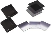 FOTGA 6 Pieces 4 x 4 Neutral Density + Graduated ND2 ND4 ND8 ND Filter + Protective Case Bag Kit for Matte Box