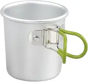 Generic Ultralight Water Cup with Foldable Handle Picnic Water Mug Aluminum Alloy Lightweight Coffee Cup for Outdoor Camping Hiking Backpacking