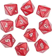 D8 Polyhedral Dice Set for Party Table Board Games - 8-Sided Dice Collection (10PCS/Set, Color: Red)