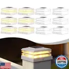 EXCMARK 4x4 Solar Post Cap Lights Outdoor Waterproof 12 Pack Fence Deck Post