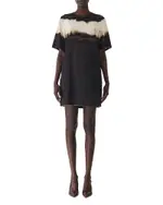 Jason Wu Collection Burned Stripe Short Sleeve T Shirt Dress