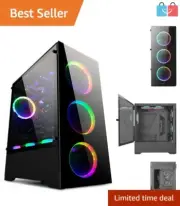 E-ATX Ready Gaming PC Case with Tempered Glass and Cooling Support - b-Voguish