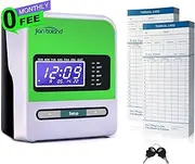 Elebinke Clocking In Machine for Employees, Small Business In/Out Punch Clock, Automatic Daylight Saving, No Ink Ribbons, 0 Monthly Fee, Includes 50 Cards & 2 Keys