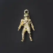 SOLID 14k YELLOW GOLD ASTRONAUT CHARM PENDANT SPACE NECKLACE NASA NEIL ARMSTRONG