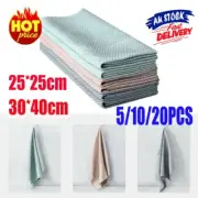 Wave Pattern Fish Scale Cloth Rag Glass Cleaning Home Cloth Non-Markin 5~20 PCS
