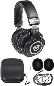 Rockville PRO-M50 Studio Headphones w/ Detachable Coil Cable, Case+Extra Ear Pad