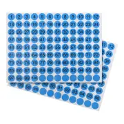 5 Pcs Round Number Sticker 0.8", Round Number Decal Labels 1 to 100, Blue