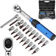 1/4 inch Drive Click Torque Wrench Set Dual Direction Adjustable 90 tooth Torque