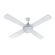 Devanti 52'' Ceiling Fan AC Motor w/Light w/Remote - White, Built-in LED light