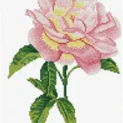 Gemstone Blooms: Sparkling Art Kit for Adults - Pink Rose Partial Drill Round Pa