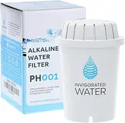 PH001 - White Alkaline Water Filter – Replacement Filters for All Invigorated Water Pitcher & Dispenser Filtration Systems – BPA-Free, Removes Chlorine, Heavy Metals – 96 Gallons/Filter (1-Pack)