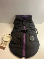 Dusmbaby Elaboration Zip Up Dog Jacket/Harness Black&Purple Size S