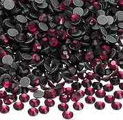 uxcell 1440 Pcs Hotfix Rhinestone Flatback 4mm Gem Crystal Round Resin Trims Beads Gem for Crafts Clothes DIY Decoration Nail Art, (SS16, Light Purple)